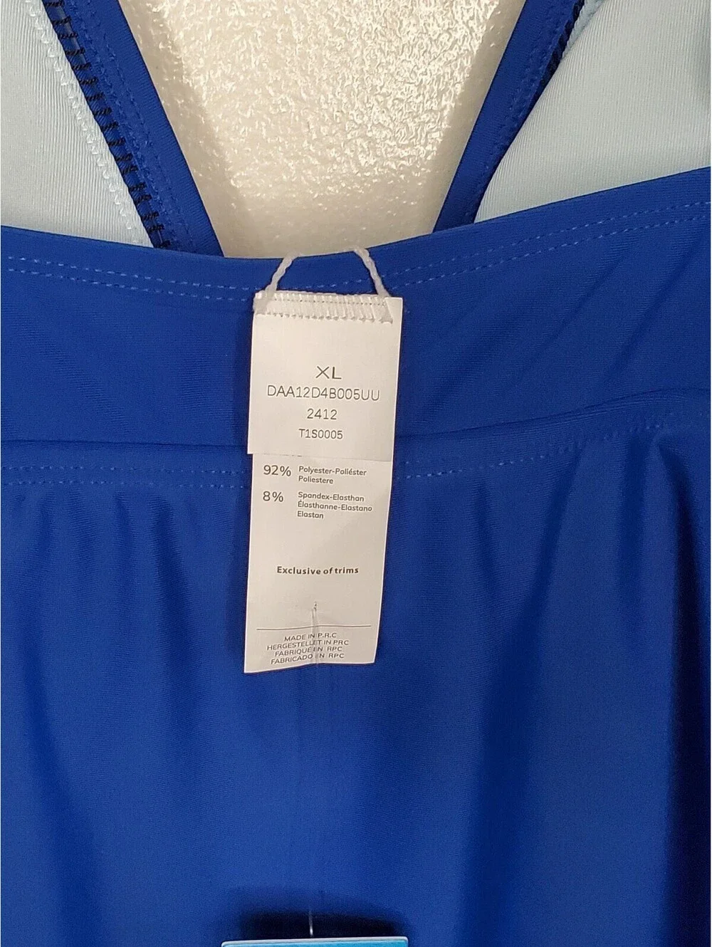 CUPSHE Womens XL Royal Blue Ruffle Strap Tankini Swim Top NWT